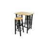 3 Piece Counter Height Dining Set | 3-Piece Pub Dining Set | Modern Kitchen Bar Table and Stools for 2 | Breakfast Table Set with 2 Stools for Dining Room | Black and Tan MDF with Steel Frame view 3