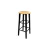 3 Piece Counter Height Dining Set | 3-Piece Pub Dining Set | Modern Kitchen Bar Table and Stools for 2 | Breakfast Table Set with 2 Stools for Dining Room | Black and Tan MDF with Steel Frame view 4