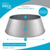 BIRDROCK HOME 4-Panel Christmas Tree Collar - Metal Holiday Skirt Decor - Water Base Protection from Pets (Silver - Hammered) view 3