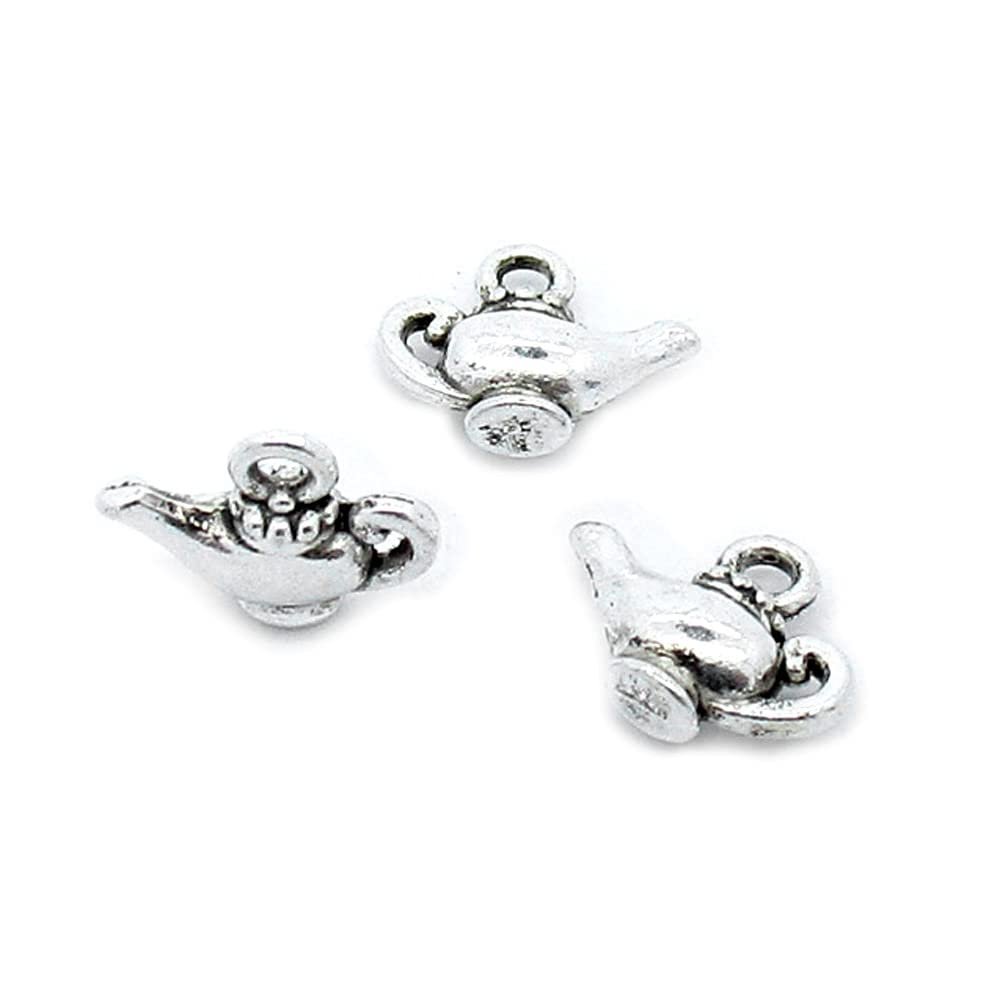 120 Pieces Antique Silver Plated Jewelry Making Charms Suppliers Wholesale R3NE7J Flagon Wine Pot Teapot