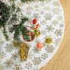 Christmas Tree Skirt White, 48 Inch Short Plush Bronzing Snowflake Christmas Tree Mat, Xmas Tree Ornaments for Holiday Party Decorations view 1
