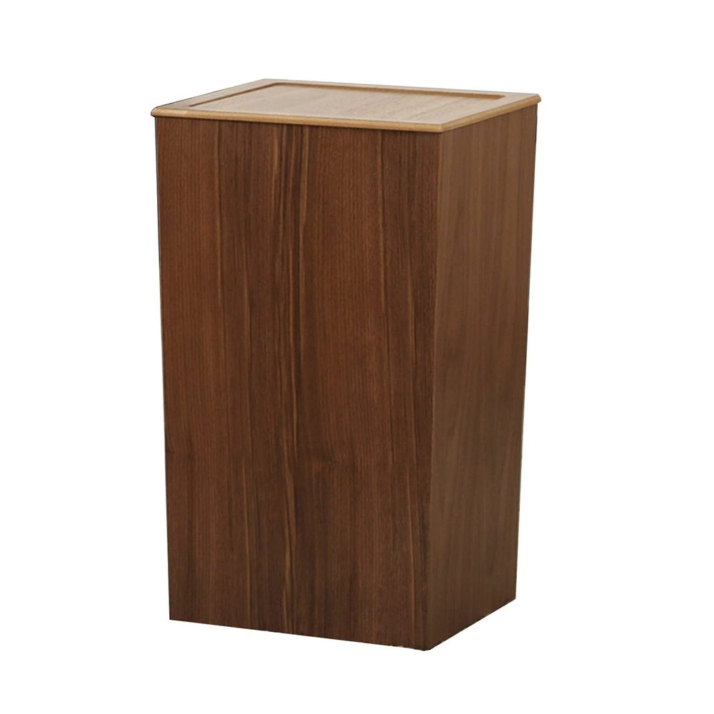 CL-ZZZ Trash Can Wooden Square Waste Bin, Household Modern Waste Basket, Eco- Friendly Wood Waste Paper Basket with Plastic Rubbish Bin, Dark Brown