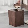 Garbage Can Bin Wooden Square Trash Can, Living Room Simple Wastepaper Bin, with Plastic Rubbish Bin, Rubbish Bin for Office Kitchen view 1