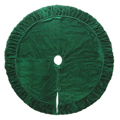 Vickerman 72" Plush Emerald Green Velvet Christmas Tree Skirt
