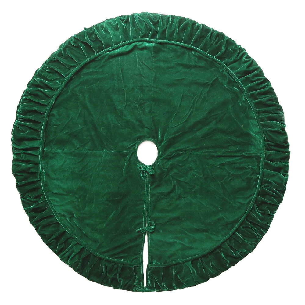Vickerman 72" Plush Emerald Green Velvet Christmas Tree Skirt