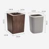 CL-ZZZ Waste Paper Basket Under Desk Rubbish Bin, Study Wooden Square Trash Can, Natural Wooden Wastebaskets, with Plastic Rubbish Bin, Dark Brown view 2