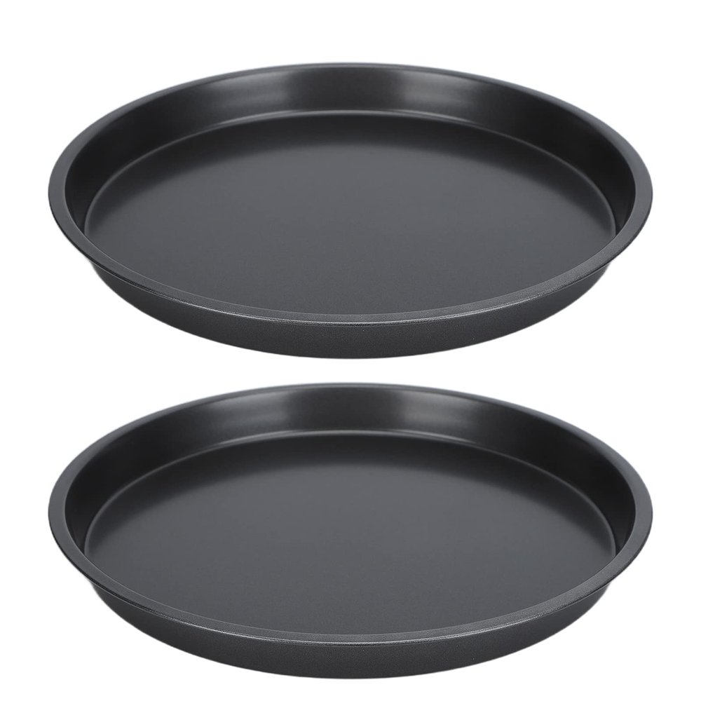 2Pcs Baking Tray for Pizza, NonStick Aluminum Pizza Dish 6/9/10/12in Deep Pizza Baking Tray, for Pizza Making, Oven Baking Tray(12 inches)