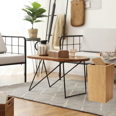 CL-ZZZ Square Trash Can Cube Shape Garbage Bin, Office Paper Recycling Basket, Eco- Friendly Wooden Waste Paper Bin, for Bedroom Living Room Kitchen