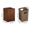 CL-ZZZ Square Trash Can Wooden Waste Paper Basket, Living Room Waste Basket, Simple Wastepaper Bin with Plastic Rubbish Bin, Dark Brown view 2