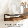 AMADA HOMEFURNISHING Bathroom Shelves with Towel Bar, Floating Shelves, Wall Shelves for Bathroom/Living Room/Kitchen/Bedroom, Rustic Brown, Set of 2 - AMFS01BN view 4