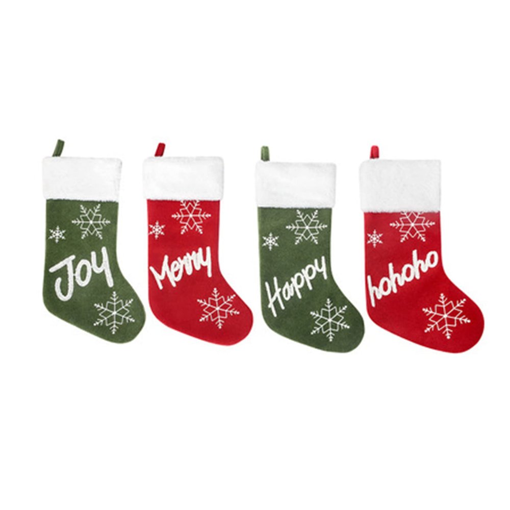 DYWOZDP Christmas Stockings Personalized Christmas Stockings Theme with Christmas Elementsgift Bag Children's Candy Christmas Socks for Family Holiday Xmas Tree Party Decor,D