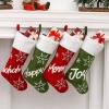 DYWOZDP Christmas Stockings Personalized Christmas Stockings Theme with Christmas Elementsgift Bag Children's Candy Christmas Socks for Family Holiday Xmas Tree Party Decor,D view 2