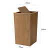 Cube Shape Garbage Can Bin, Wooden Swing Lid Trash Bin, Study Versatile Waste Basket, Rubbish Bin, for Living Room Office Kitchen Hotel view 2