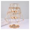 3 Pcs Gold Metal Pillar Candle Holders, Geometric Elegant Tealight Holders, Tea Light Candle Holder Centerpieces for Wedding Christmas Home Coffee Tables Ceremony Anniversary Halloween Decor view 4