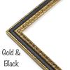 Spanish Antique Picture Frame, Victorian Style Frame, Frames for Wall Art, Decorative Photo Frame, Gold, Silver, Black, Custom Wood Frame (10 x 16, Gold & Black) view 4