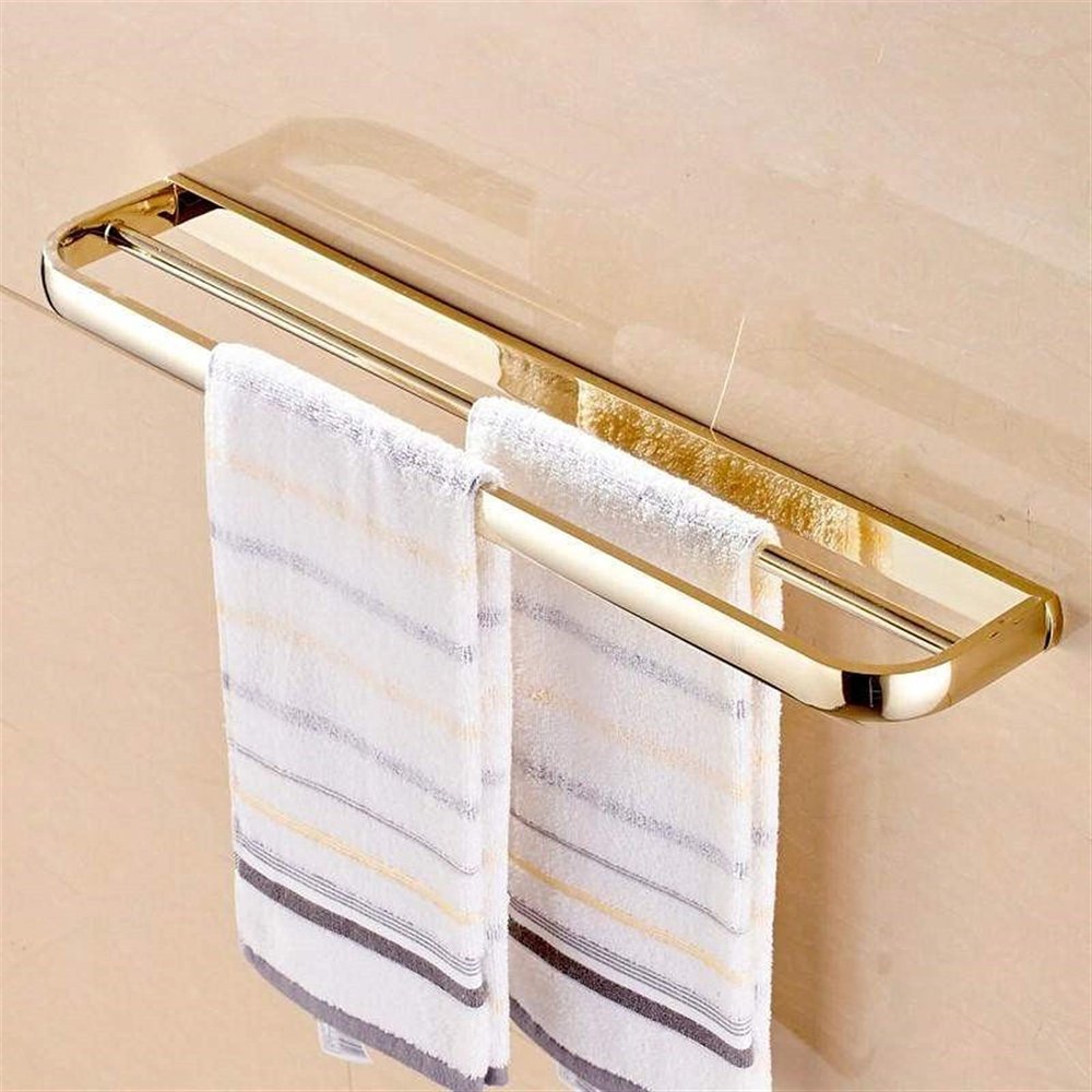 LUOFDCLDDD 1Pcs Home Soap Basket Towel Rack Glass Shelf Bath Hardware Bathroom Accessories Set Gold Brass Square Paper Tissue Holder Towel Bar Assist Bath Handle/Double Towel Bars