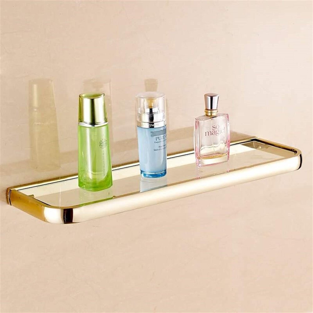 LUOFDCLDDD Bathroom Accessories Set Gold Brass Square Paper Tissue Holder Towel Bar Soap Basket Towel Rack Glass Shelf Bath Hardware Assist Bath Handle/Glass Shelf