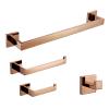 LUOFDCLDDD 1Pcs Rose Gold Wall-Mounted Stainless Steel Clothes Hook Toilet Paper Holder Towel Bar Kitchen Facilities Bathroom Accessories Assist Bath Handle/4 Piece Set view 2