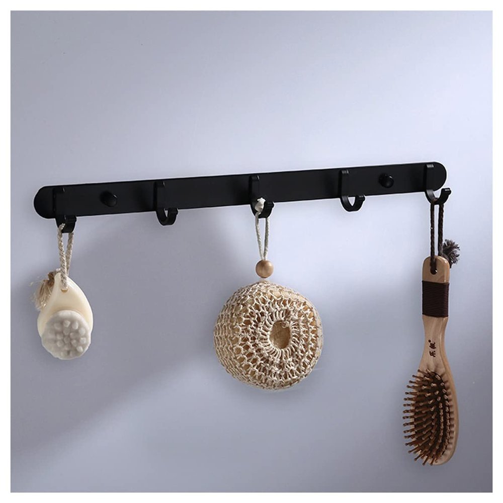 ZTBH Bathroom Hardware Sets Bathroom Hardware Set, Towel Rail, Paper Holder, Towel Bar, Toilet Brush Holder Bathroom Hardware Towel Set (Color : Hooks)