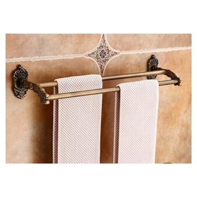 ZTBH Bathroom Hardware Sets Bath Hardware Sets, Towel Rack, Paper Holder, Toilet Brush Holder, Hooks Bathroom Hardware Towel Set (Color : Towel Bar Double)