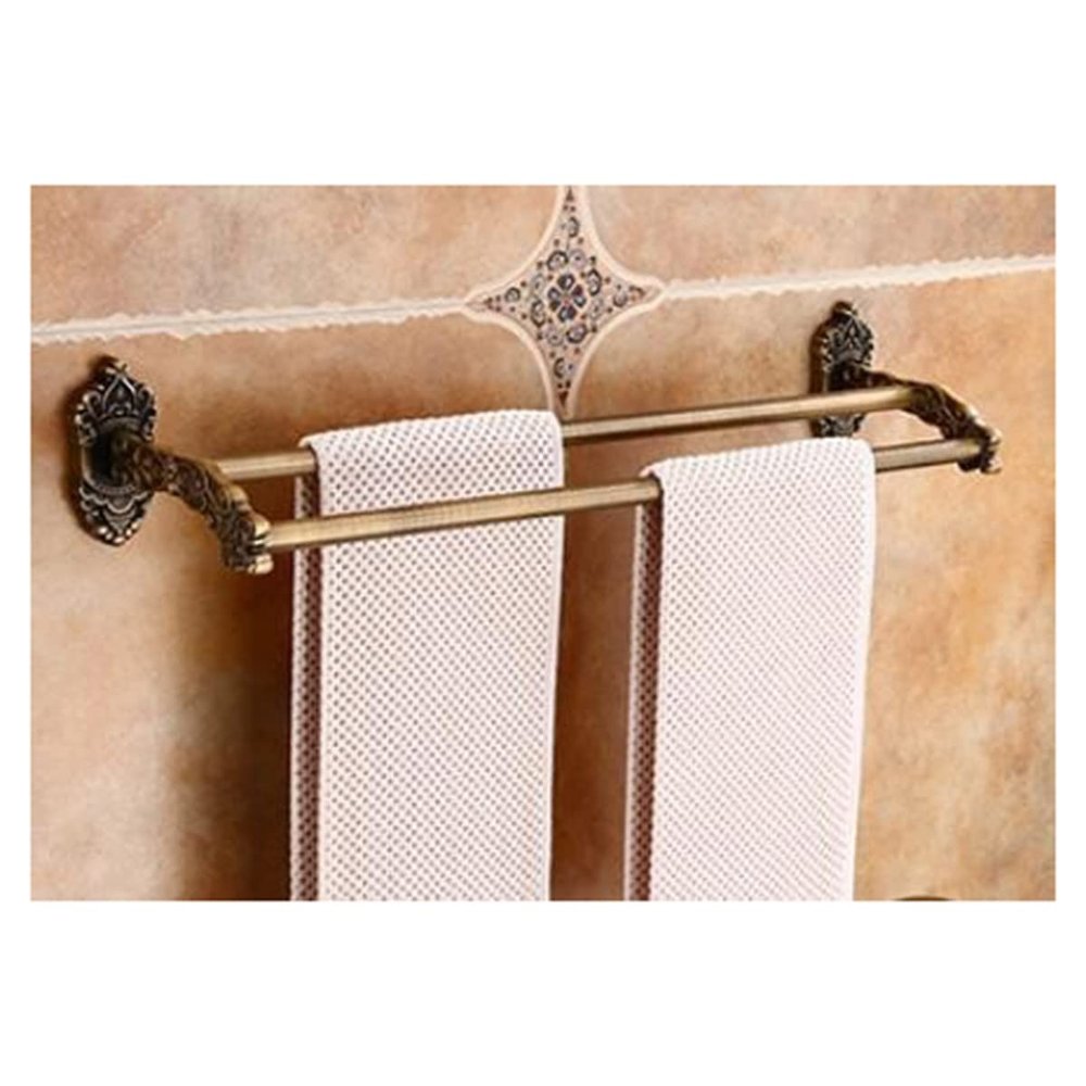 ZTBH Bathroom Hardware Sets Bath Hardware Sets, Towel Rack, Paper Holder, Toilet Brush Holder, Hooks Bathroom Hardware Towel Set (Color : Towel Bar Double)