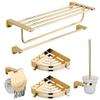 ZTBH Bathroom Hardware Sets Bathroom Hardware Set, Paper Holder, Corner Shelf, Towel Rack, Toilet Brush Holder Bathroom Hardware Towel Set (Color : Towe Rack 50cm) view 4