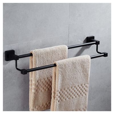 ZTBH Bathroom Hardware Sets Stainless Steel Black Bath Hardware Sets, Towel Rack, Paper Holder, Toilet Brush Holder, Towel Rack, Hooks Bathroom Hardware Towel Set (Color : Towel Rack)