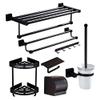 ZTBH Bathroom Hardware Sets Stainless Steel Black Bath Hardware Sets, Towel Rack, Paper Holder, Toilet Brush Holder, Towel Rack, Hooks Bathroom Hardware Towel Set (Color : Towel Rack) view 3