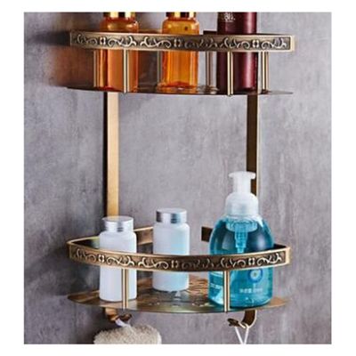 ZTBH Bathroom Hardware Sets Bath Hardware Sets, Towel Rack, Paper Holder, Toilet Brush Holder, Hooks Bathroom Hardware Towel Set (Color : Corner Shelf 2)
