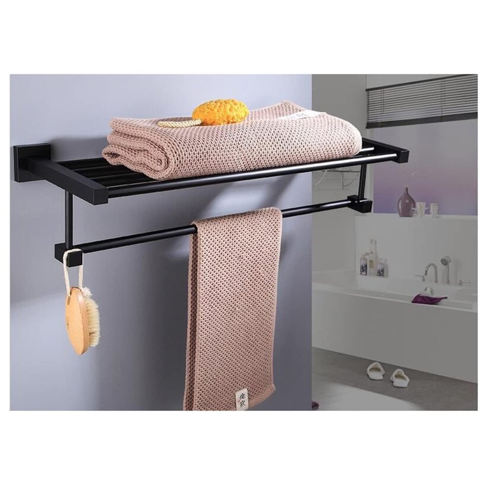 ZTBH Bathroom Hardware Sets Bathroom Hardware Set, Towel Rail, Paper Holder, Towel Bar, Toilet Brush Holder Bathroom Hardware Towel Set (Color : Towel Rack)