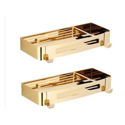 ZTBH Bathroom Hardware Sets Bathroom Hardware Set, Paper Holder, Corner Shelf, Towel Rack, Toilet Brush Holder Bathroom Hardware Towel Set (Color : Bath Shelf)