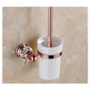 ZTBH Bathroom Hardware Sets Bathroom Cleaning Brush Holder Set, Chrome, Brass and Crystal 3 Color Bathroom Hardware Towel Set (Color : Rose Gold) view 1