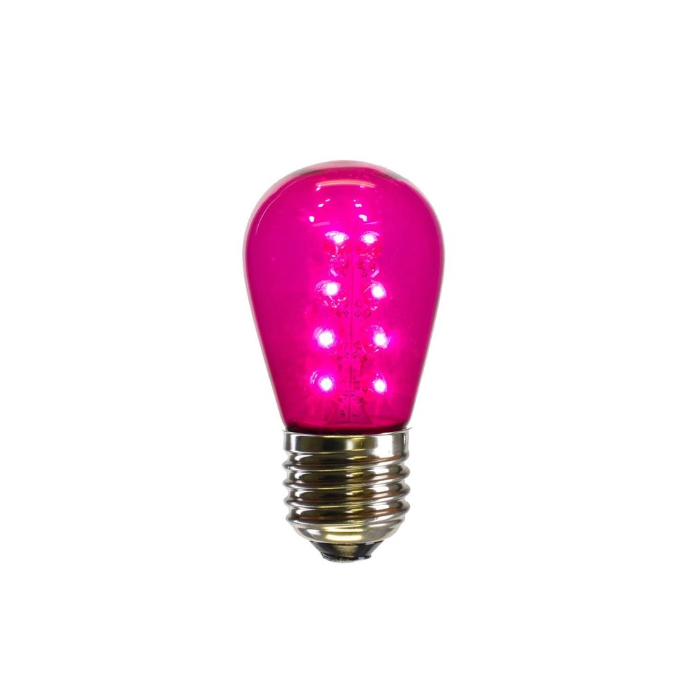 Vickerman 687253-1 watt 130 volt S14 Medium Screw Pink Transparent LED (5 pack) Christmas Light Bulbs (XS14P09-5)