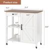4 EVER WINNER Small Kitchen Island with Storage, Kitchen Island on Wheels with Wine Rack, Coffee Cart, Microwave Cart for Kitchen,Dining RoomWhite view 2