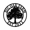 Personalized Metal Wall Art - Oak Tree Monogram, Personalized Sign, Barn Sign view 1