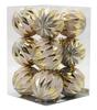 12 Pack Gold, Silver, White Assorted Ball Ornaments view 1