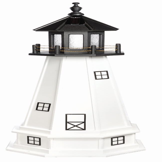 3' Cape Cod Replica Poly Lighthouse with Base, Revolving Light