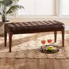 Baxton Studio Walsh Dark Brown and Brown Finished Wood Dining Bench view 2