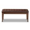 Baxton Studio Walsh Dark Brown and Brown Finished Wood Dining Bench view 4