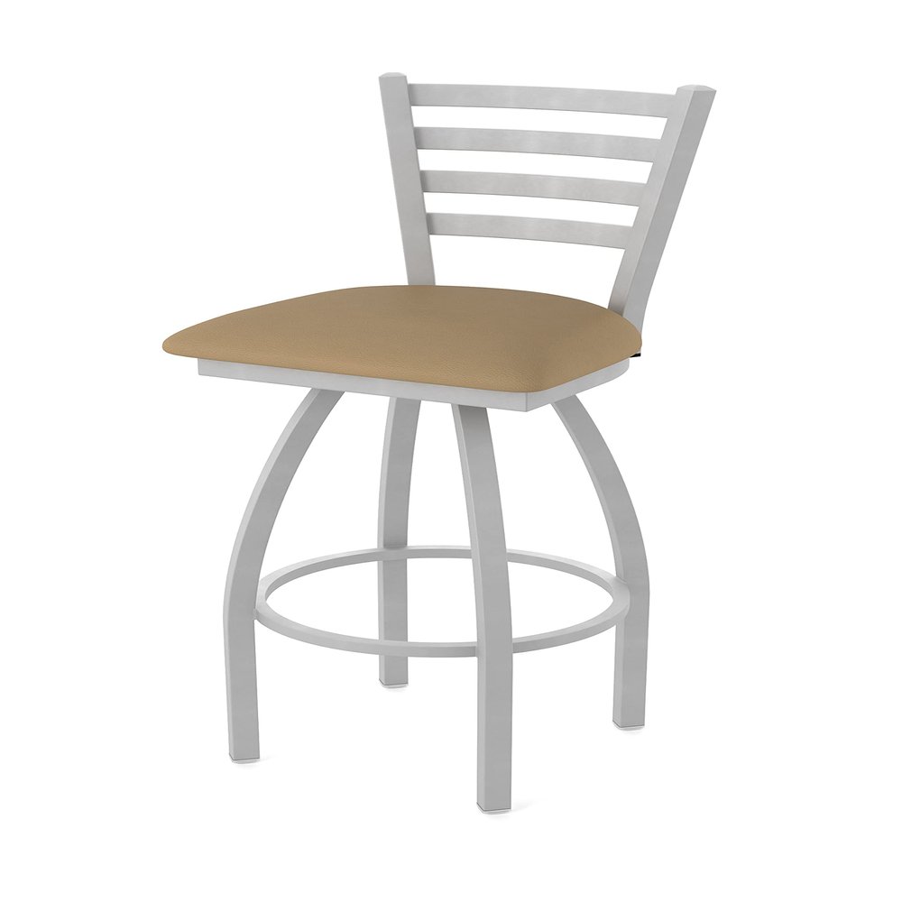 410 Jackie 30" Swivel Bar Stool with Anodized Nickel Finish and Canter Sand Seat