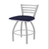 410 Jackie 36" Swivel Bar Stool with Anodized Nickel Finish and Canter Twilight Seat view 1