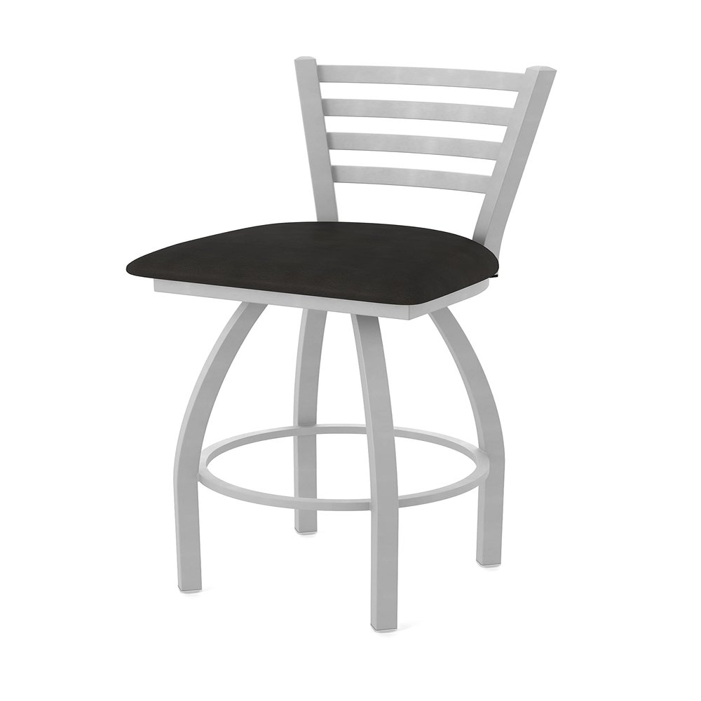 410 Jackie 36" Swivel Bar Stool with Anodized Nickel Finish and Canter Espresso Seat