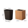 Cube Shape Wooden Trash Bin, Natural Wood Rubbish Bin, Eco- Friendly Waste Paper Bin, with Plastic Rubbish Bin, for Living Room Office Kitchen (Color : A) view 2