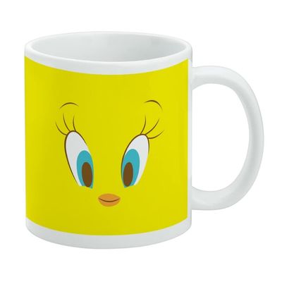 Looney Tunes Tweety Face Ceramic Coffee Mug, Novelty Gift Mugs for Coffee, Tea and Hot Drinks, 11oz, White