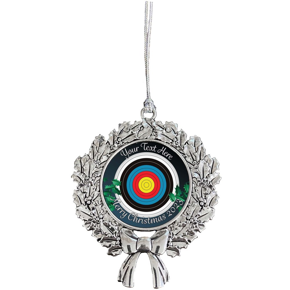 Archery Target Field 3D Merry Christmas Tree Ornament Wreath Design Personalized Choose Your Text