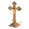 18 Inch Standing Crucifix Made of Olive Wood and Mother of Pearl, Wooden Crucifix on Stand, Holy Land Crucifix, Large Crucifix Cross view 4
