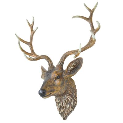 Deer Head Wall Decor Sculpture, Large Wall Charmers Large Artificial Deer Head Faux Taxidermy Animal Head Wall Decor Art, Modern Resin Handmade Farmhouse Decor Mounted Ornaments