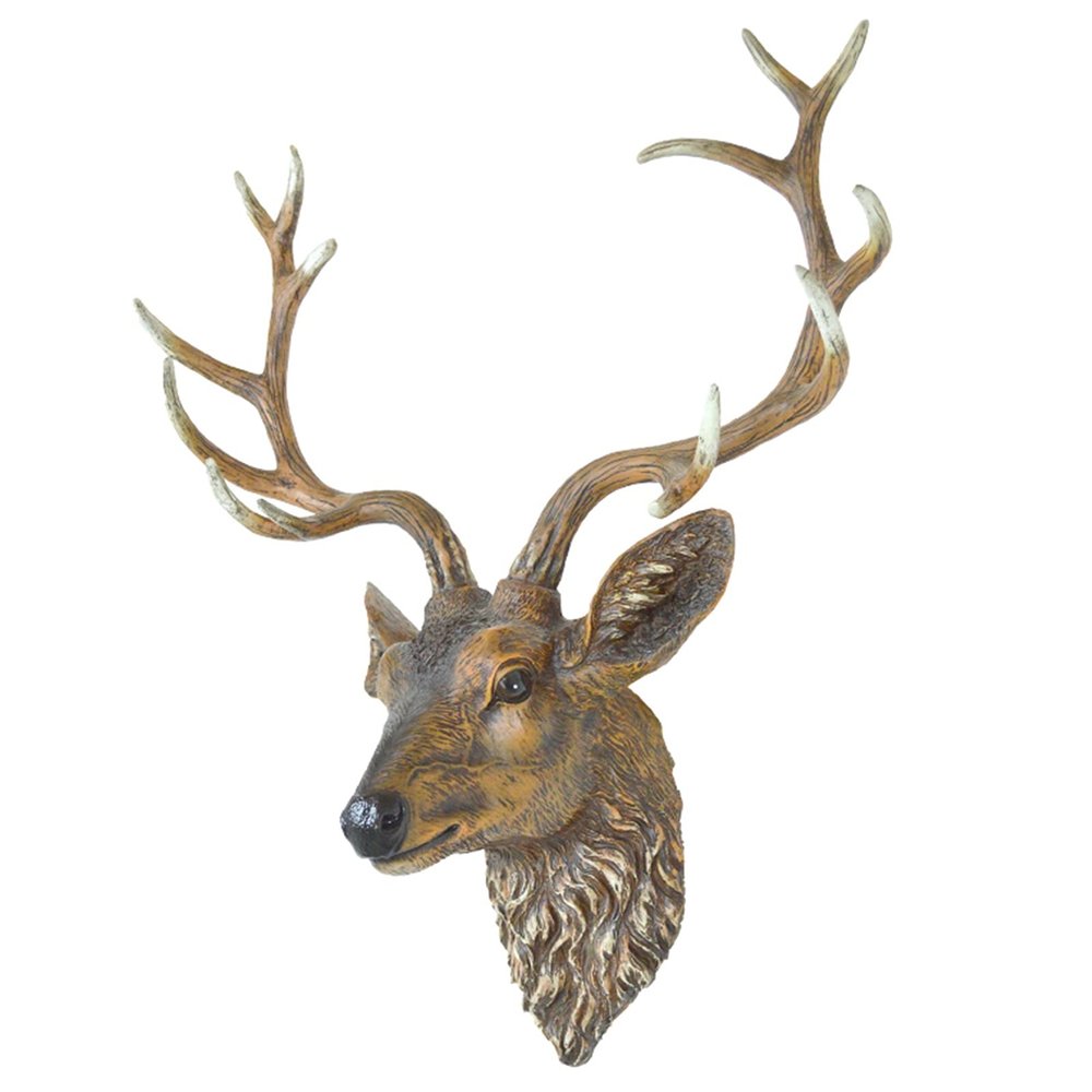 Deer Head Wall Decor Sculpture, Large Wall Charmers Large Artificial Deer Head Faux Taxidermy Animal Head Wall Decor Art, Modern Resin Handmade Farmhouse Decor Mounted Ornaments