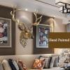 Deer Head Wall Decor Sculpture, Large Wall Charmers Large Artificial Deer Head Faux Taxidermy Animal Head Wall Decor Art, Modern Resin Handmade Farmhouse Decor Mounted Ornaments view 2