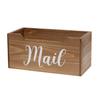 Elegant Designs HG2010-NMW Rustic Farmhouse Wooden Tabletop Decorative Script Word Mail Organizer Box, Letter Holder Office-Accessories-and-dcor, Natural Wood/White view 1